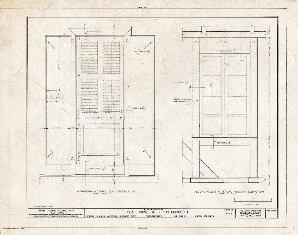 Blueprint HABS VI,1-Chris,2- (Sheet 10 of 11) - Scalemshouse, Christiansted Wharf Square Vicinity, Christiansted, St. Croix, VI