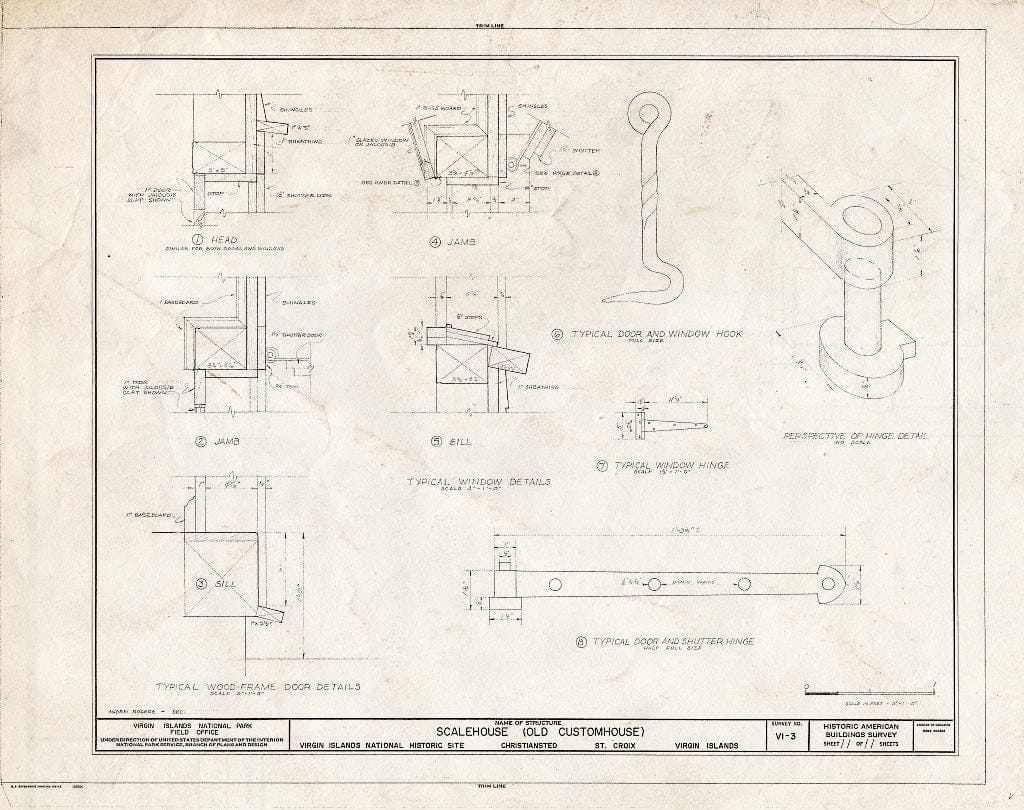 Blueprint HABS VI,1-Chris,2- (Sheet 11 of 11) - Scalemshouse, Christiansted Wharf Square Vicinity, Christiansted, St. Croix, VI