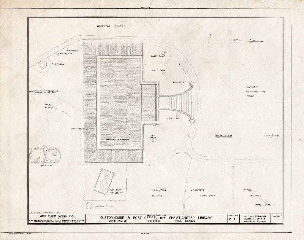 Blueprint HABS VI,1-Chris,3- (Sheet 2 of 9) - Customhouse & Post Office, Christiansted Warf Square Vicinity, Christiansted, St. Croix, VI