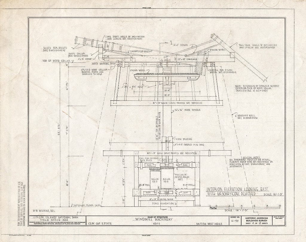 Blueprint HABS VI,4-Nevis,1A- (Sheet 4 of 8) - Estate Clay Gut, Windmill, Charlotte Amalie, St. Thomas, VI