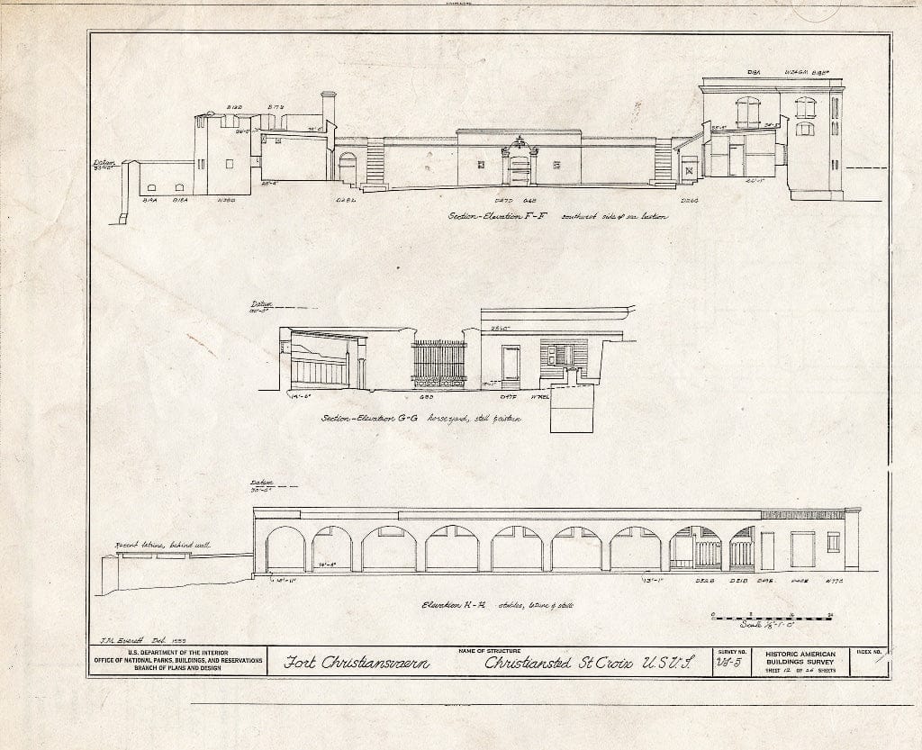 Blueprint HABS VI,1-Chris,4- (Sheet 12 of 26) - Fort Christiansvaern, Company Street Vicinity, Christiansted, St. Croix, VI