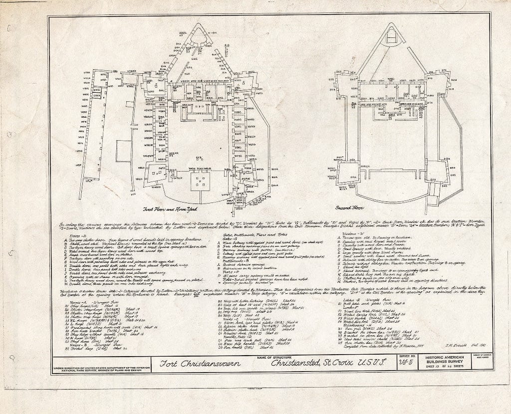 Blueprint HABS VI,1-Chris,4- (Sheet 13 of 26) - Fort Christiansvaern, Company Street Vicinity, Christiansted, St. Croix, VI