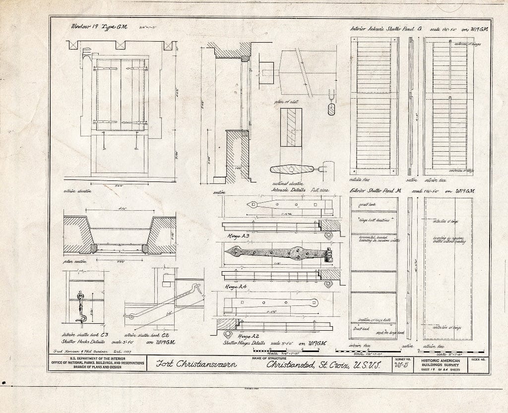 Blueprint HABS VI,1-Chris,4- (Sheet 19 of 26) - Fort Christiansvaern, Company Street Vicinity, Christiansted, St. Croix, VI