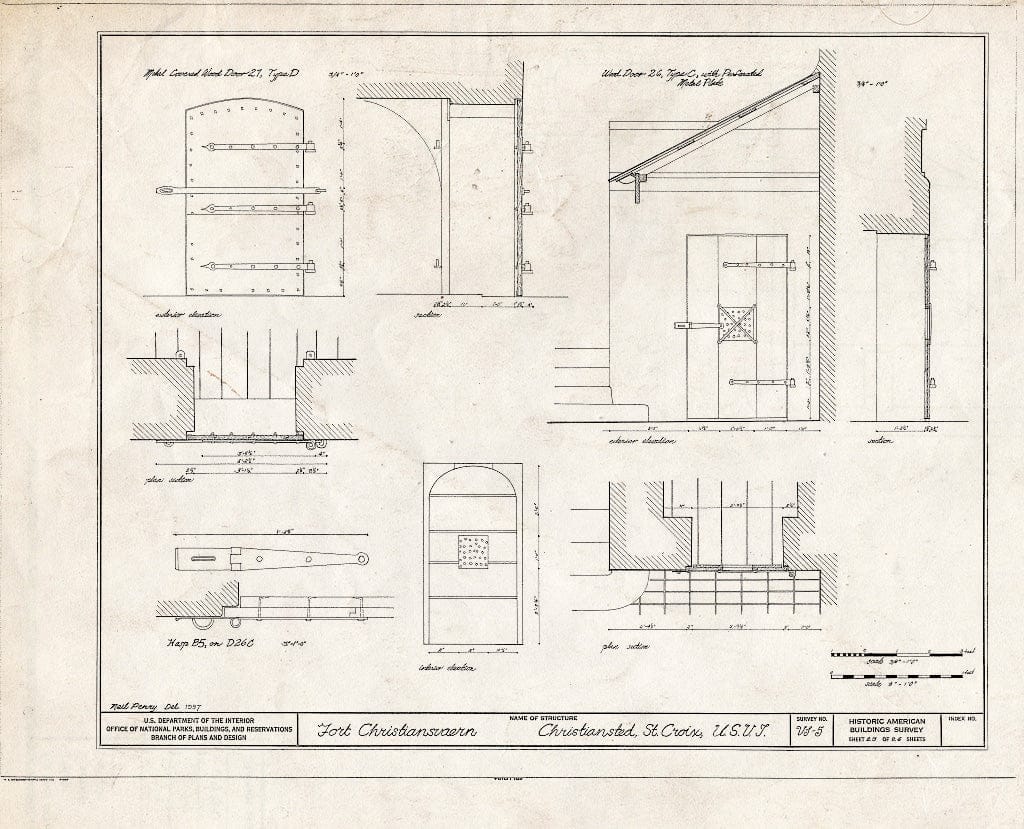 Blueprint HABS VI,1-Chris,4- (Sheet 23 of 26) - Fort Christiansvaern, Company Street Vicinity, Christiansted, St. Croix, VI