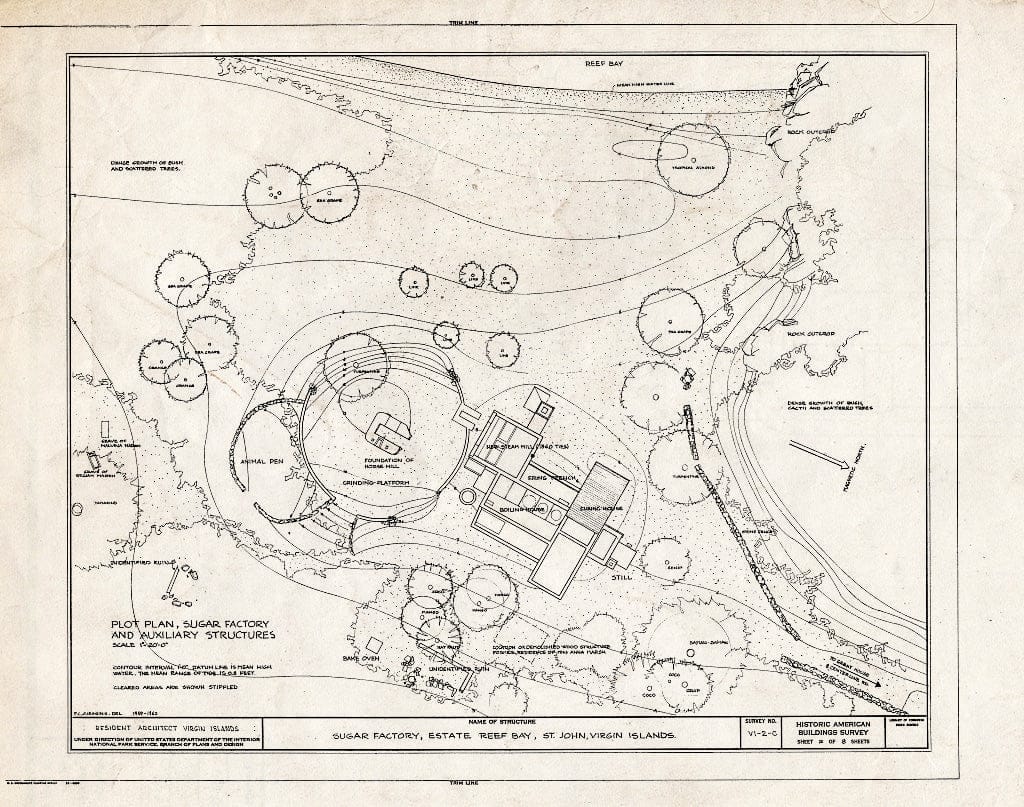 Blueprint HABS VI,2-REBA,1C- (Sheet 2 of 8) - Estate Reef Bay, Sugar Factory, Reef Bay, St. John, VI
