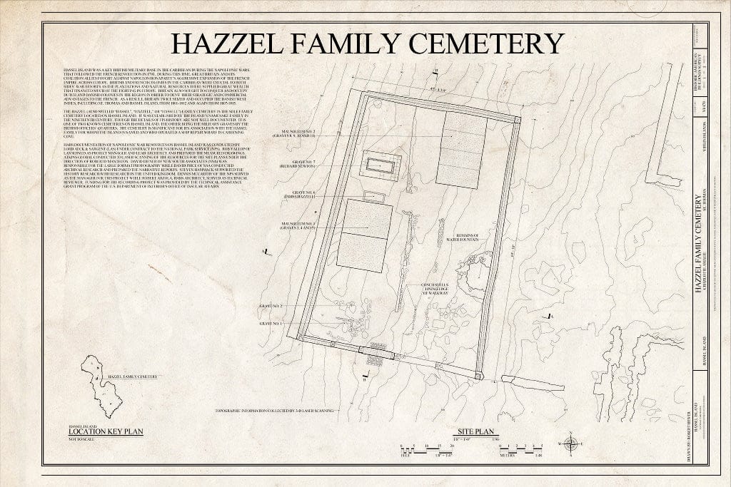 Blueprint Site Plan - Hazzel Family Cemetery, Charlotte Amalie, St. Thomas, VI