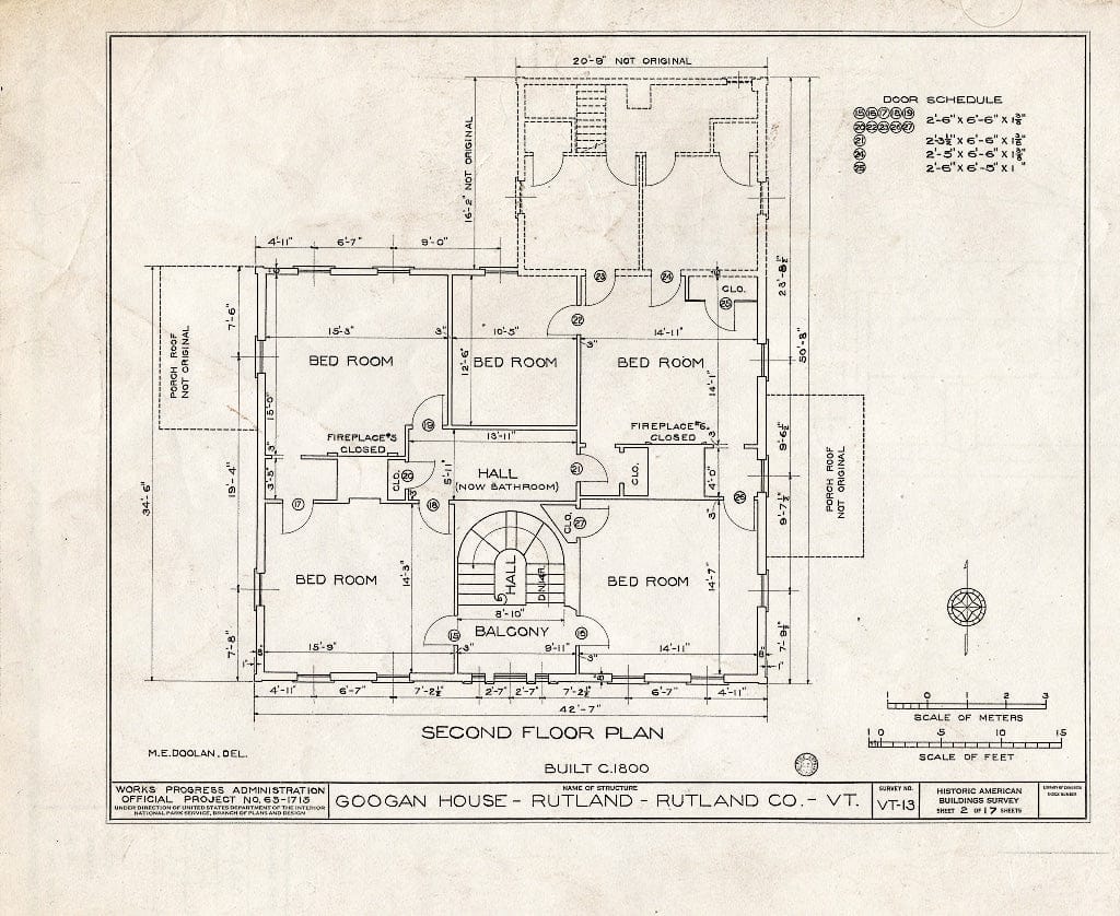 Blueprint HABS VT,11-RUT,2- (Sheet 2 of 17) - Googan House, Rutland, Rutland County, VT