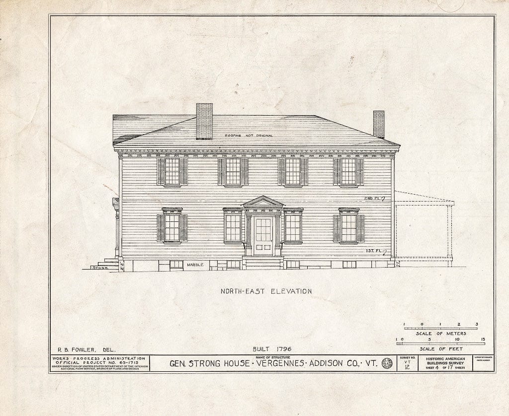 Blueprint HABS VT,1-VERG,1- (Sheet 4 of 17) - General Samuel Strong House, North Side of West Main Street, Vergennes, Addison County, VT