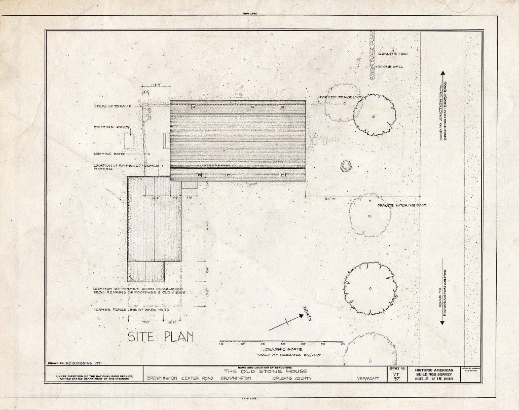 Blueprint HABS VT,10-BROW,3- (Sheet 2 of 15) - Old Stone House, Brownington Center Road at Derby Line, Brownington Center, Orleans County, VT