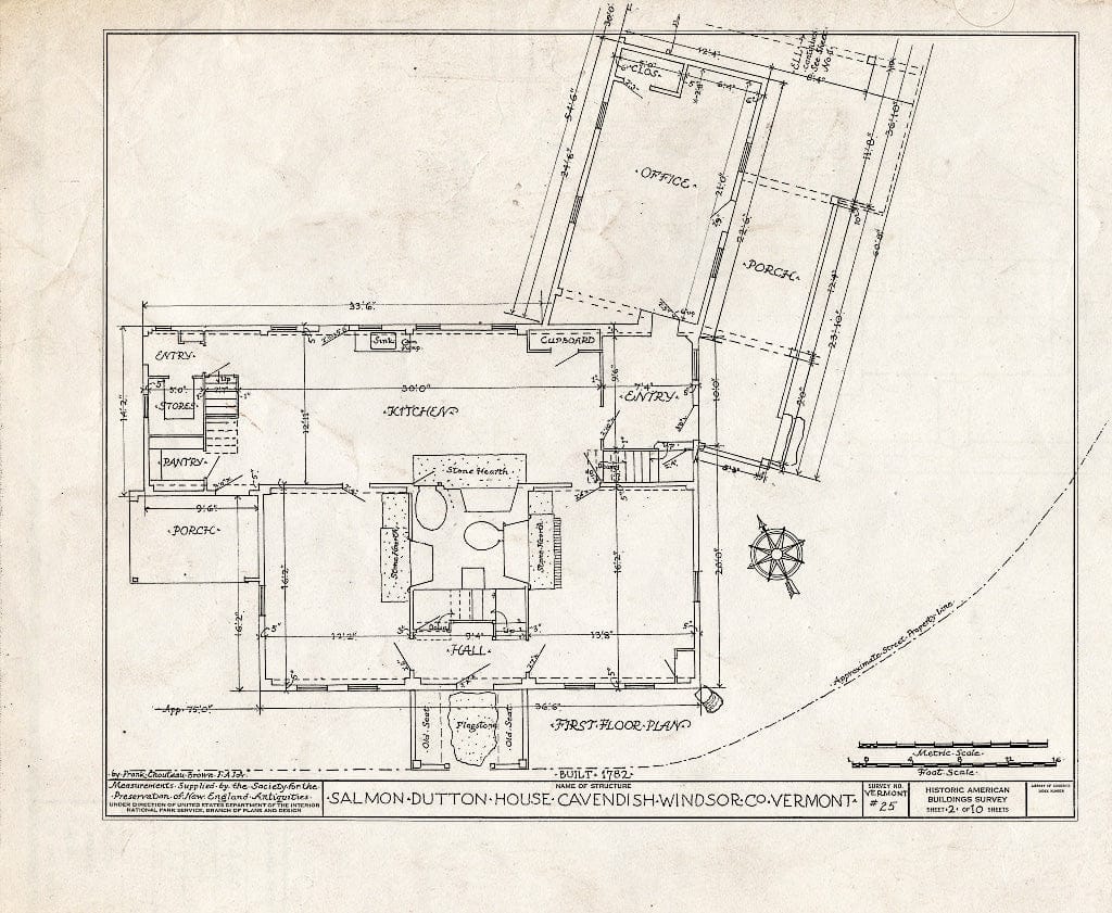 Blueprint HABS VT,14-CAV,1- (Sheet 2 of 10) - Salmon Dutton House, Cavendish, Windsor County, VT