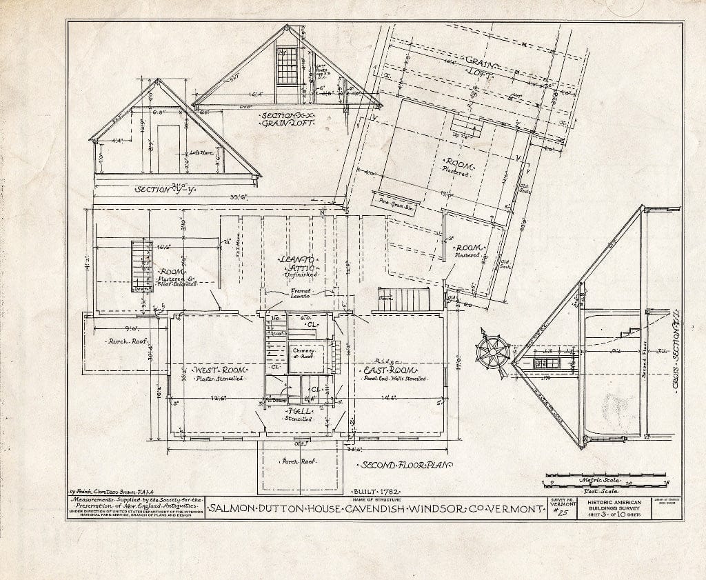 Blueprint HABS VT,14-CAV,1- (Sheet 3 of 10) - Salmon Dutton House, Cavendish, Windsor County, VT