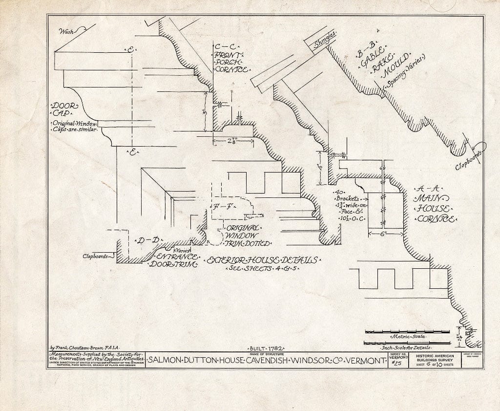Blueprint HABS VT,14-CAV,1- (Sheet 6 of 10) - Salmon Dutton House, Cavendish, Windsor County, VT