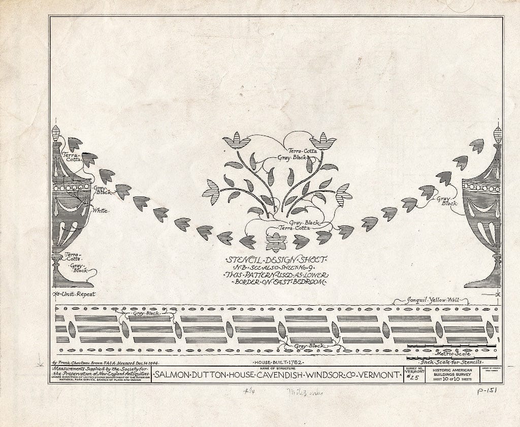 Blueprint HABS VT,14-CAV,1- (Sheet 10 of 10) - Salmon Dutton House, Cavendish, Windsor County, VT