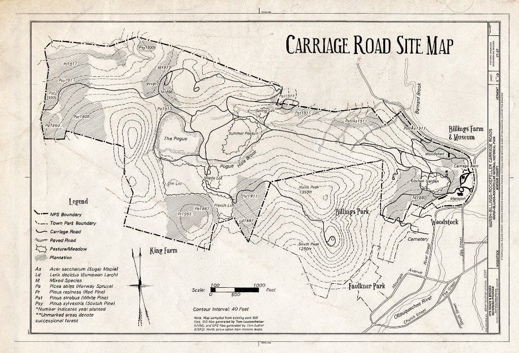 Blueprint HAER VT,14-Wood,9- (Sheet 2 of 10) - Marsh-Billings-Rockefeller Carriage Roads, Woodstock, Windsor County, VT