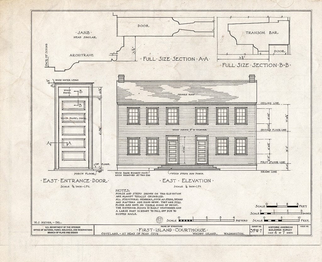 Blueprint HABS WASH,15-Coup.V,1- (Sheet 4 of 7) - Island Courthouse (First), Whidby Island, Coupeville, Island County, WA