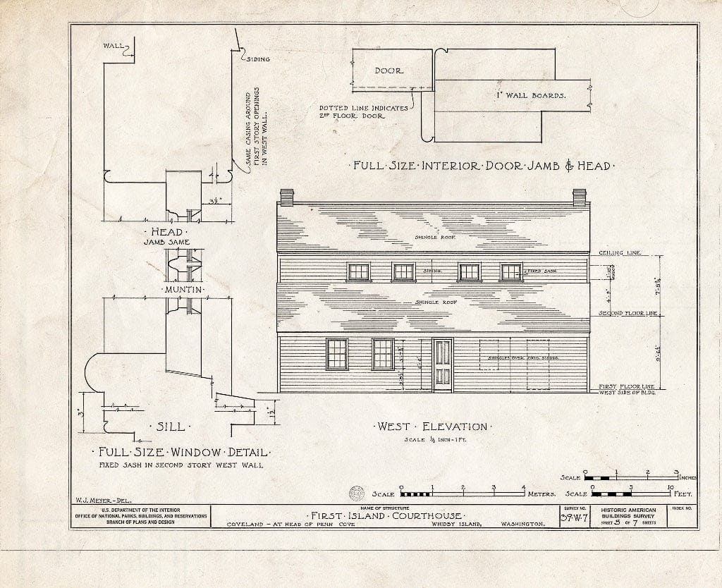 Blueprint HABS WASH,15-Coup.V,1- (Sheet 5 of 7) - Island Courthouse (First), Whidby Island, Coupeville, Island County, WA