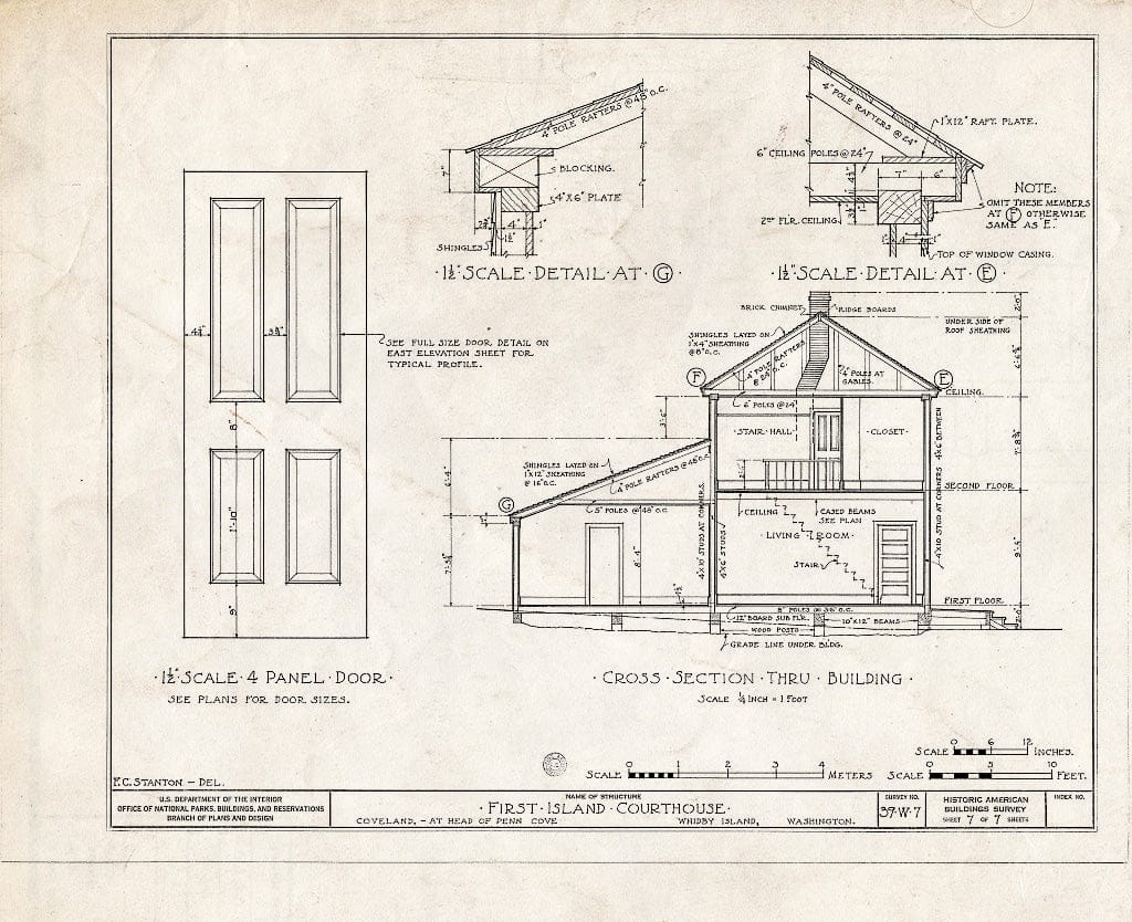 Blueprint HABS WASH,15-Coup.V,1- (Sheet 7 of 7) - Island Courthouse (First), Whidby Island, Coupeville, Island County, WA