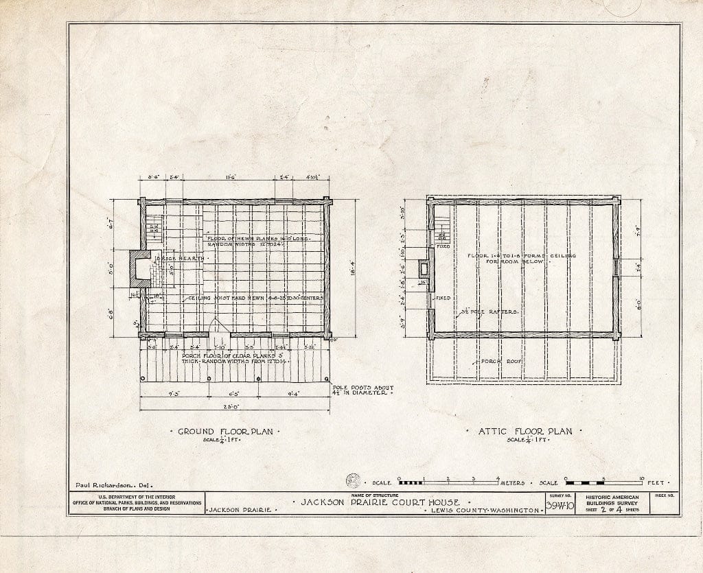 Blueprint HABS WASH,21-CHEHA.V,1- (Sheet 2 of 4) - Jackson Prairie Courthouse, U.S. Highway 99, Chehalis, Lewis County, WA