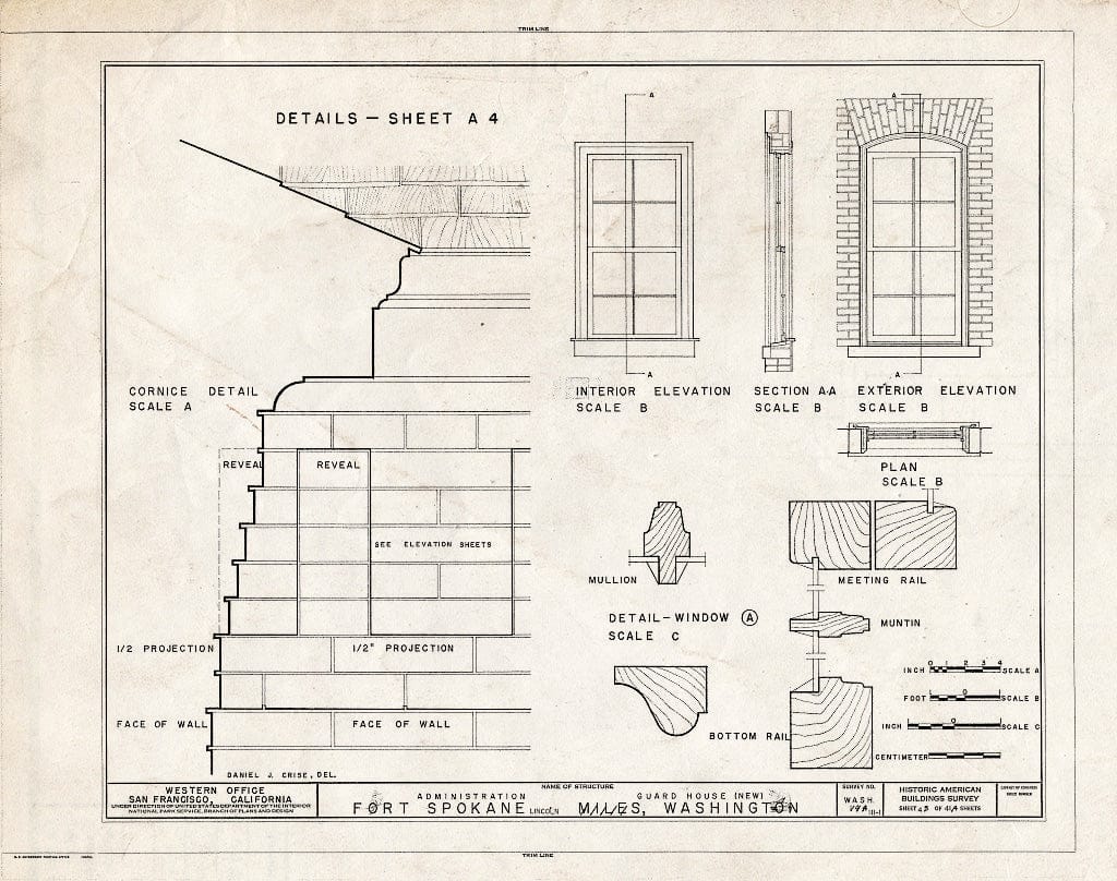 Blueprint HABS WASH,22-LINC.V,1I- (Sheet 4 of 4) - Fort Spokane, New Guardhouse, Lincoln, Lincoln County, WA