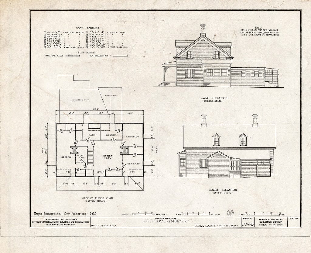 Blueprint HABS WASH,27-FOSTEI,1- (Sheet 3 of 7) - Officers' Houses, Steilacoom, Pierce County, WA