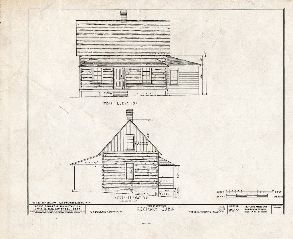 Blueprint HABS WASH,33-CHEW.V,1- (Sheet 3 of 5) - Regenary Cabin, Chewelah, Stevens County, WA