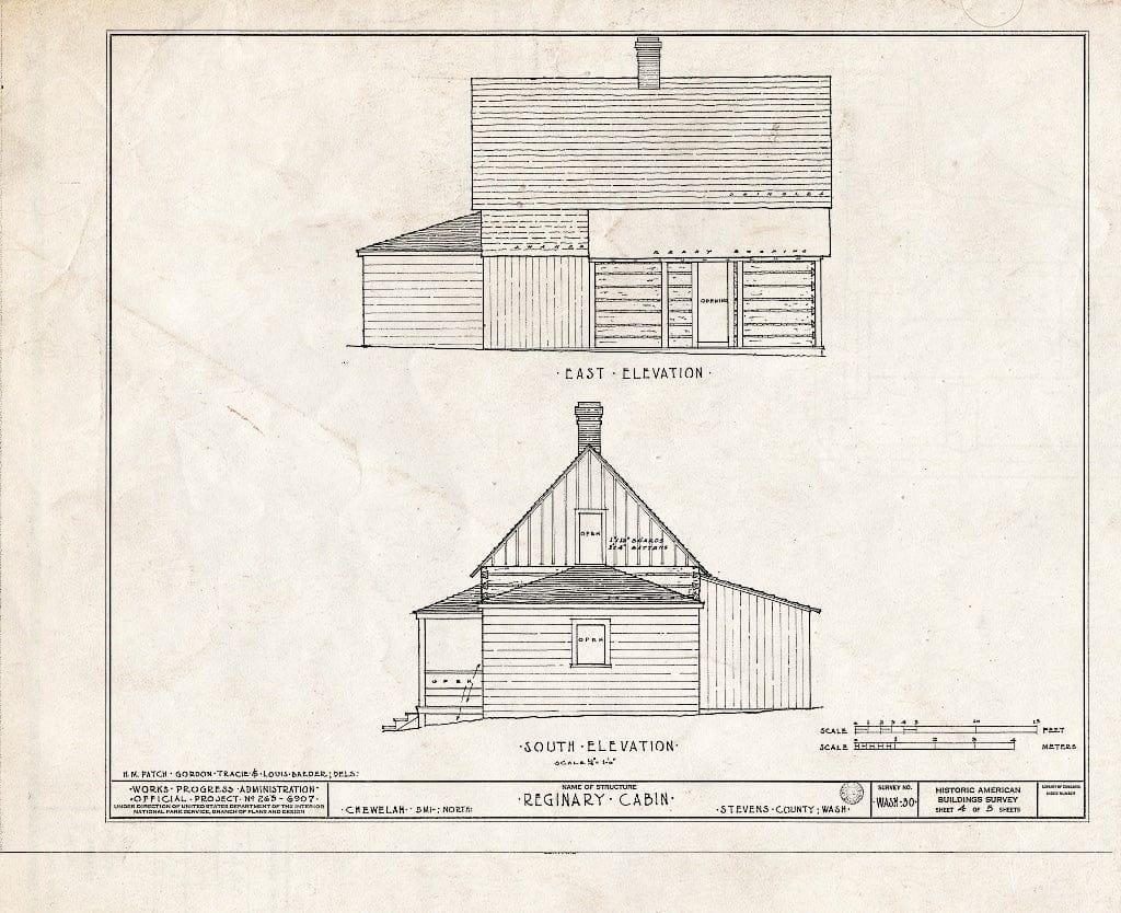 Blueprint HABS WASH,33-CHEW.V,1- (Sheet 4 of 5) - Regenary Cabin, Chewelah, Stevens County, WA