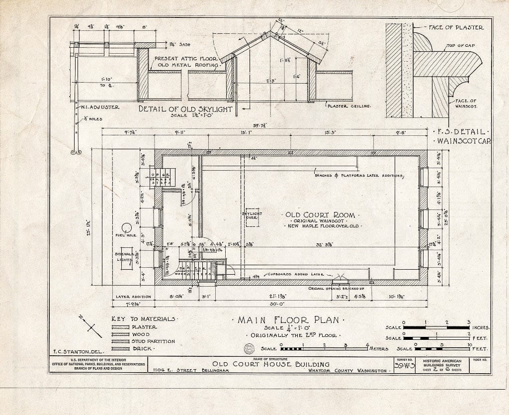 Blueprint HABS WASH,37-BEL,1- (Sheet 2 of 6) - Old Courthouse, 1106 E Street, Bellingham, Whatcom County, WA