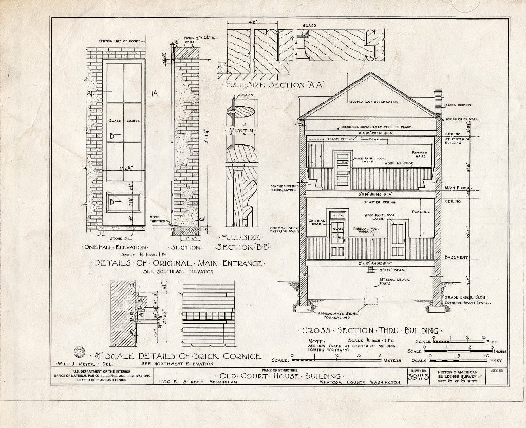 Blueprint HABS WASH,37-BEL,1- (Sheet 6 of 6) - Old Courthouse, 1106 E Street, Bellingham, Whatcom County, WA