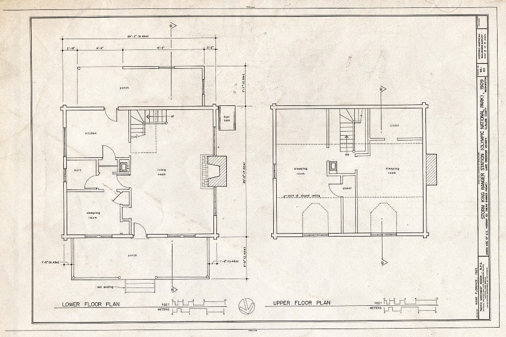 Blueprint HABS WASH,5-LACRE.V,2- (Sheet 2 of 4) - Storm King Ranger Station, U.S. Highway 101 Vicinity, Near Barnes Point, Port Angeles, Clallam County, WA