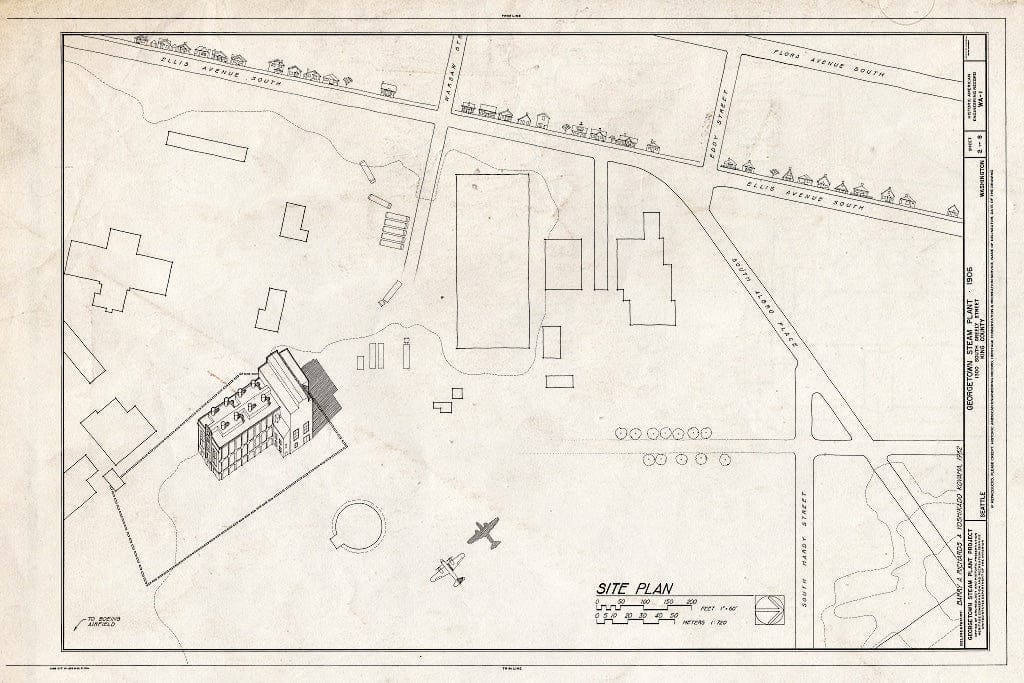 Blueprint HAER WASH,17-SEAT,2- (Sheet 2 of 8) - Georgetown Steam Plant, South Warsaw Street, King County Airport, Seattle, King County, WA