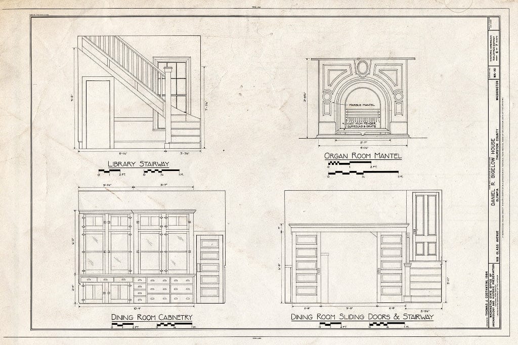Blueprint HABS WASH,34-OLYM,2- (Sheet 6 of 7) - Daniel T. Bigelow House, 918 East Glass Avenue, Olympia, Thurston County, WA