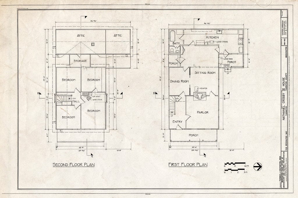 Blueprint HABS WASH,34-TUM,1- (Sheet 2 of 7) - Nathaniel Crosby III House, 703 Deschutes Way, Tumwater, Thurston County, WA