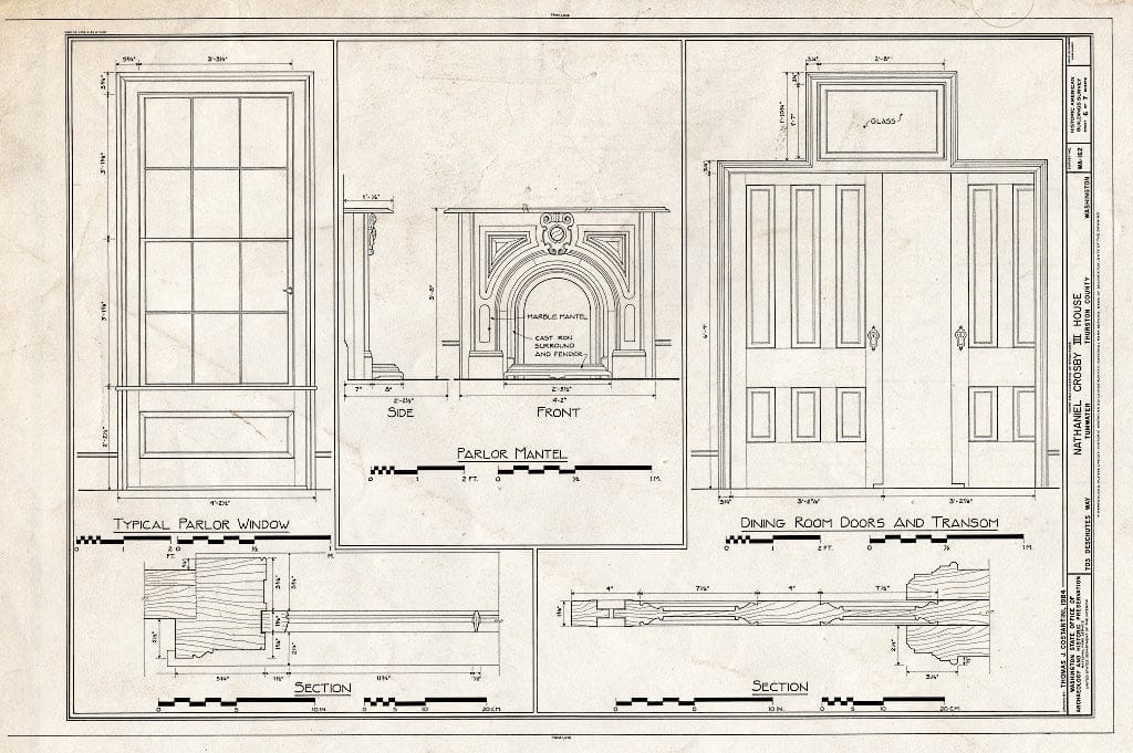Blueprint HABS WASH,34-TUM,1- (Sheet 6 of 7) - Nathaniel Crosby III House, 703 Deschutes Way, Tumwater, Thurston County, WA
