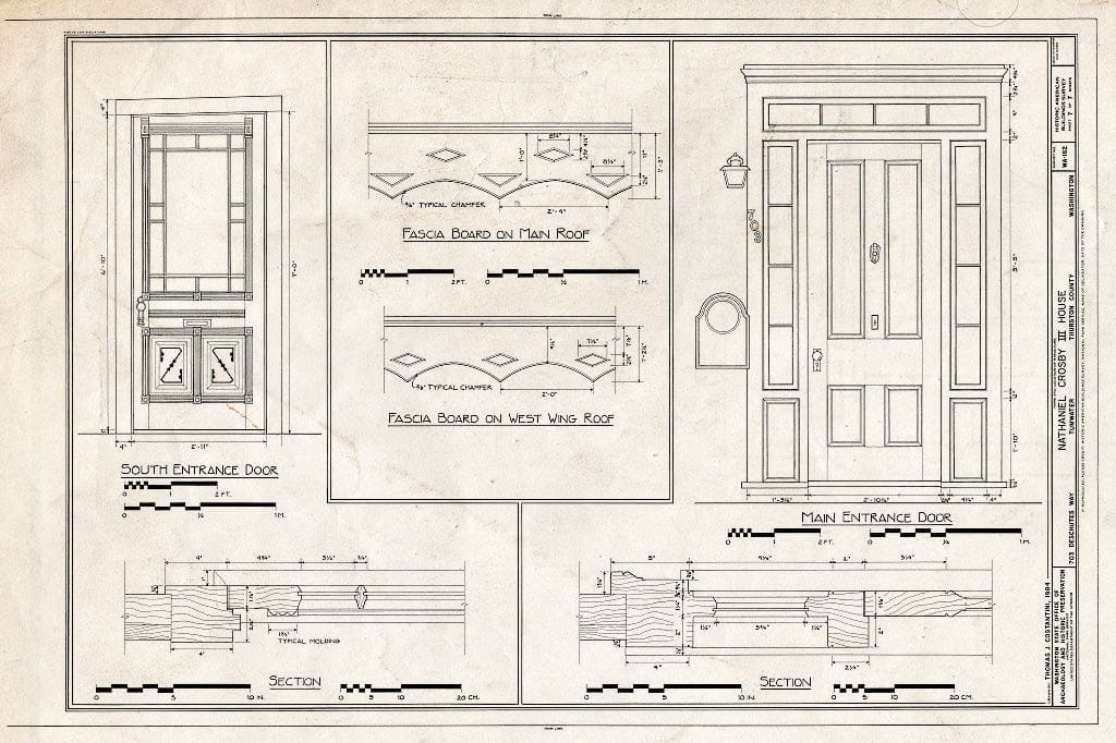 Blueprint HABS WASH,34-TUM,1- (Sheet 7 of 7) - Nathaniel Crosby III House, 703 Deschutes Way, Tumwater, Thurston County, WA