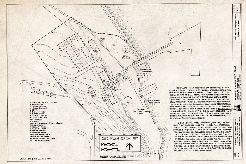 Blueprint HAER WASH,16-Porto.V,1- (Sheet 2 of 14) - Irondale Iron & Steel Plant, Port Townsend, Jefferson County, WA