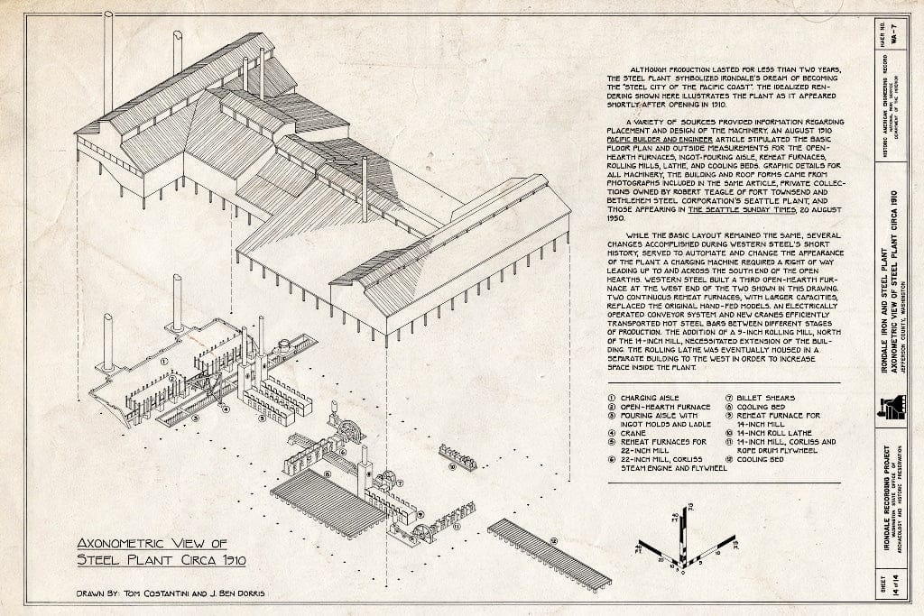 Blueprint HAER WASH,16-Porto.V,1- (Sheet 14 of 14) - Irondale Iron & Steel Plant, Port Townsend, Jefferson County, WA