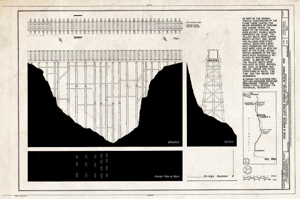 Blueprint HAER WASH,27-ELEC,1- (Sheet 6 of 6) - Electron Hydroelectric Project, Along Puyallup River, Electron, Pierce County, WA