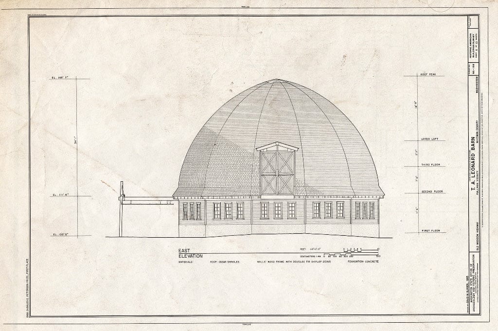 Blueprint HABS WASH,38-Pull.V,1- (Sheet 6 of 10) - T. A. Leonard Barn, Old Moscow Highway, Pullman, Whitman County, WA