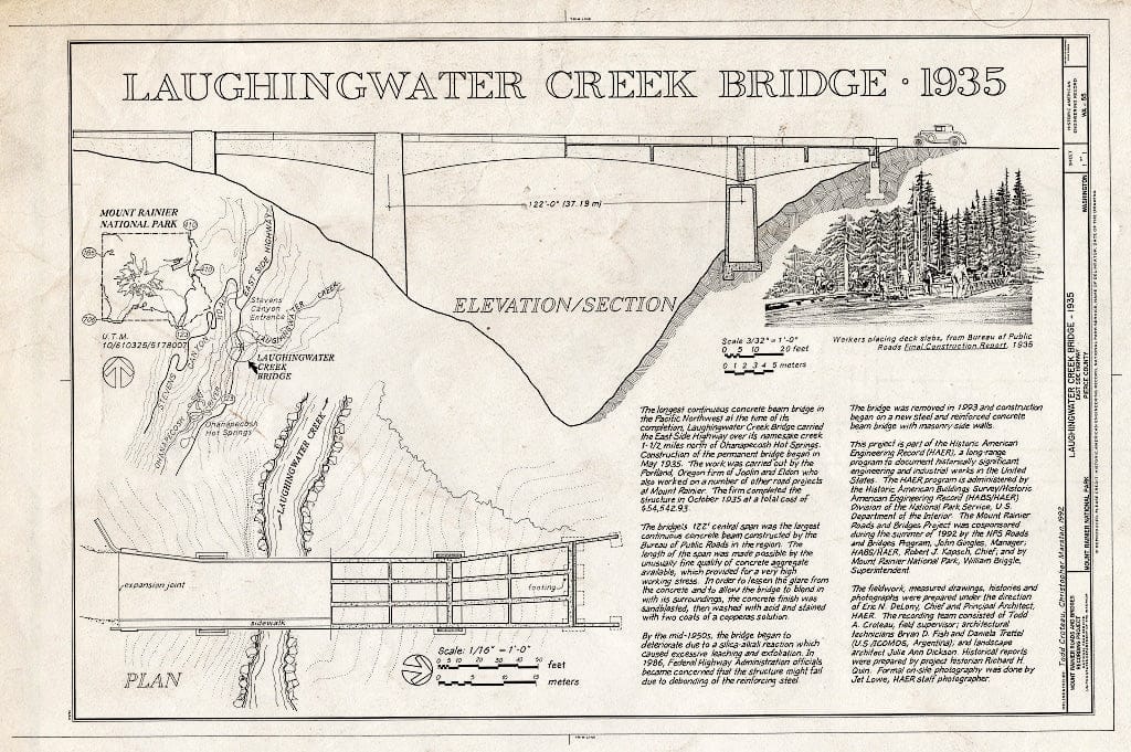 Blueprint HAER WASH,21-Pack.V,3- (Sheet 1 of 1) - Laughingwater Creek Bridge, Spanning Laughingwater Creek at East Side Highway, Packwood, Lewis County, WA