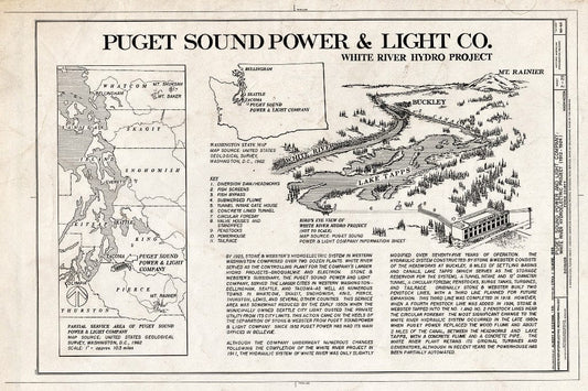 Blueprint Maps - Puget Sound Power & Light Company, White River Hydroelectric Project, 600 North River Avenue, Dieringer, Pierce County, WA