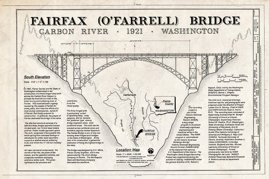 Blueprint HAER WASH,27-CARB.V,1- (Sheet 1 of 3) - Fairfax Bridge, Spanning Carbon River at State Route 165, Carbonado, Pierce County, WA