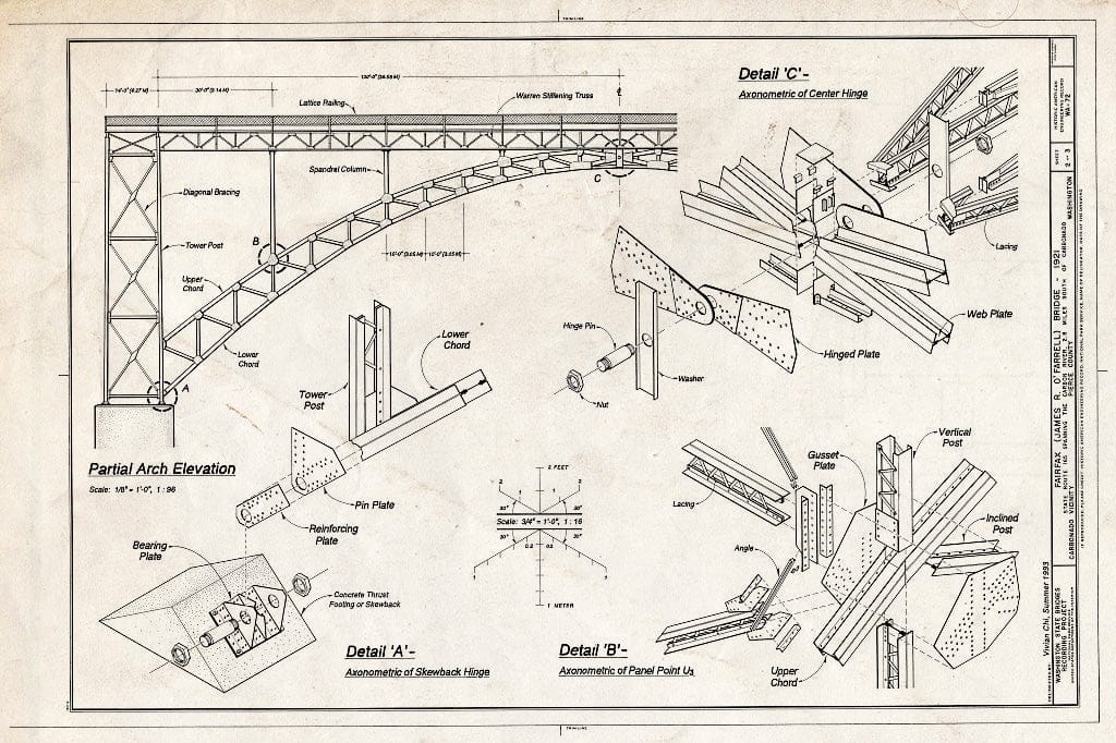 Blueprint HAER WASH,27-CARB.V,1- (Sheet 2 of 3) - Fairfax Bridge, Spanning Carbon River at State Route 165, Carbonado, Pierce County, WA