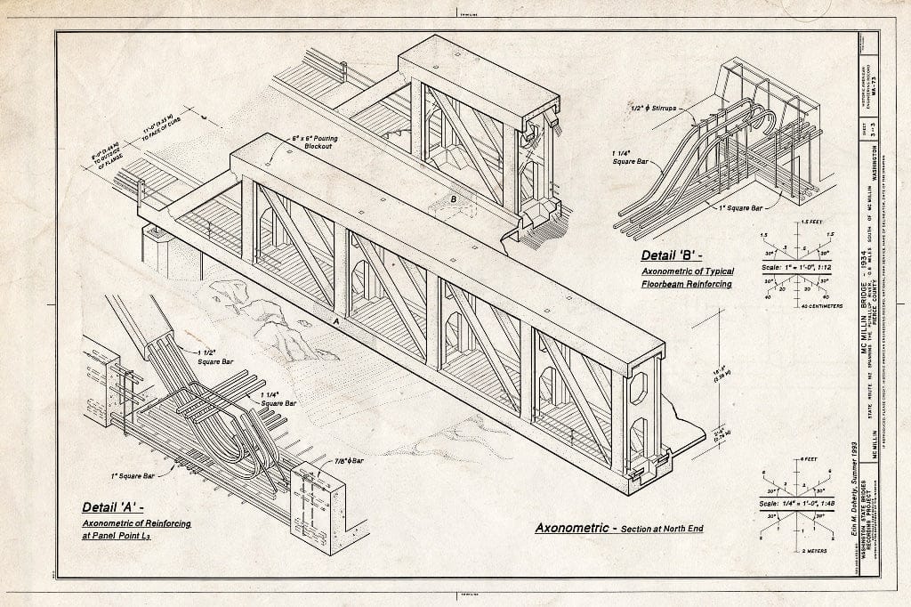 Blueprint HAER WASH,27-MCMIL,1- (Sheet 3 of 3) - McMillin Bridge, Spanning Puyallup River at State Route 162, McMillin, Pierce County, WA