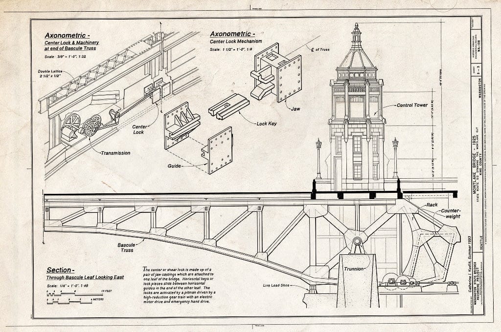 Blueprint HAER WASH,17-SEAT,14- (Sheet 3 of 3) - Montlake Bridge, Spanning Montlake Cut at State Route 513, Seattle, King County, WA