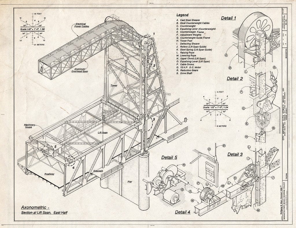 Blueprint HAER WASH,27-Taco,9- (Sheet 2 of 2) - City Waterway Bridge, Spanning City Waterway at State Route 509, Tacoma, Pierce County, WA