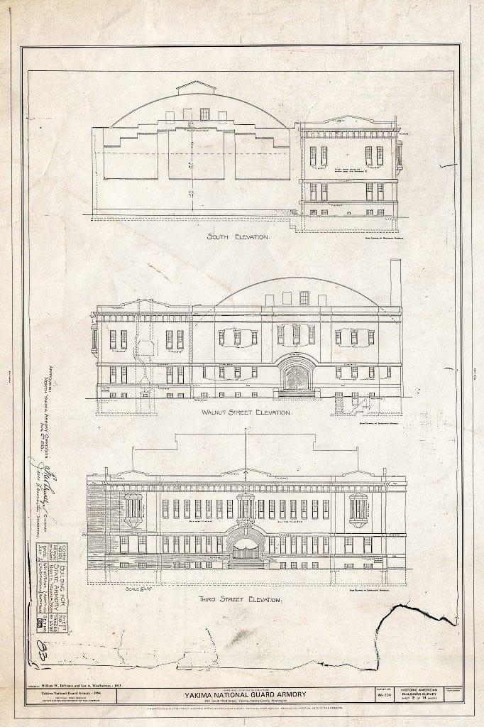 Blueprint HABS WASH,39-Yak,2- (Sheet 2 of 14) - Yakima National Guard Armory, 202 South Third Street, Yakima, Yakima County, WA