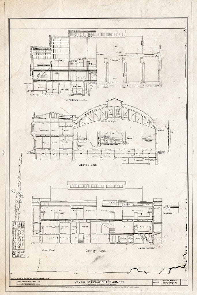 Blueprint HABS WASH,39-Yak,2- (Sheet 3 of 14) - Yakima National Guard Armory, 202 South Third Street, Yakima, Yakima County, WA