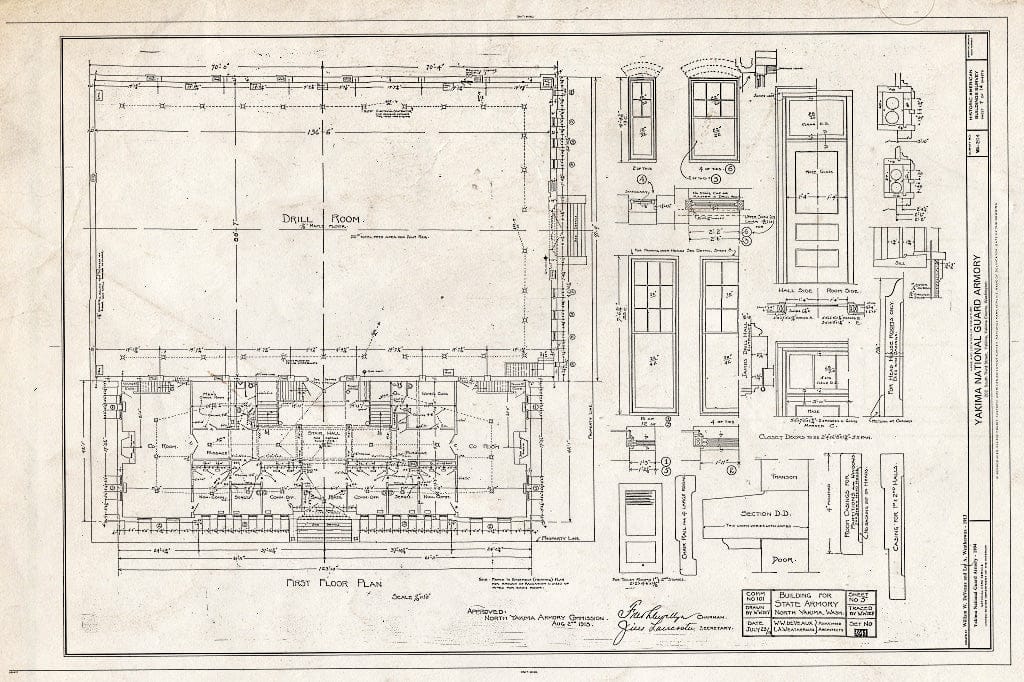 Blueprint HABS WASH,39-Yak,2- (Sheet 7 of 14) - Yakima National Guard Armory, 202 South Third Street, Yakima, Yakima County, WA