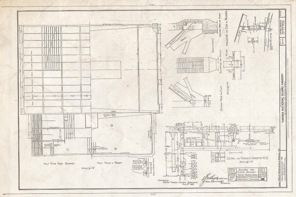 Blueprint HABS WASH,39-Yak,2- (Sheet 9 of 14) - Yakima National Guard Armory, 202 South Third Street, Yakima, Yakima County, WA
