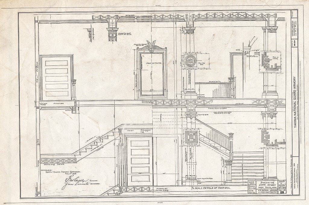 Blueprint HABS WASH,39-Yak,2- (Sheet 12 of 14) - Yakima National Guard Armory, 202 South Third Street, Yakima, Yakima County, WA